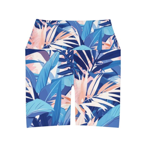 Boho Bliss High-Waist Yoga Shorts: Tropical Elegance & Comfort
