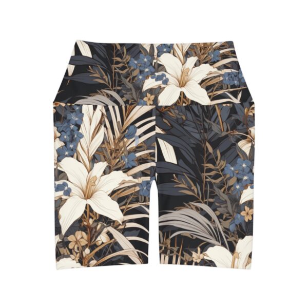 Boho Vogue-Inspired Luxury Yoga Shorts – Tropical & Floral Elegance