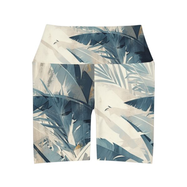 Boho Edge Activewear: High-Waisted Yoga Shorts in Neutral Tones