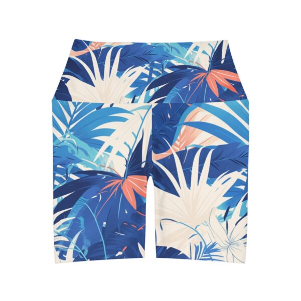 Boho Bliss: Tropical Pastel High-Waisted Yoga Shorts – Performance Fit