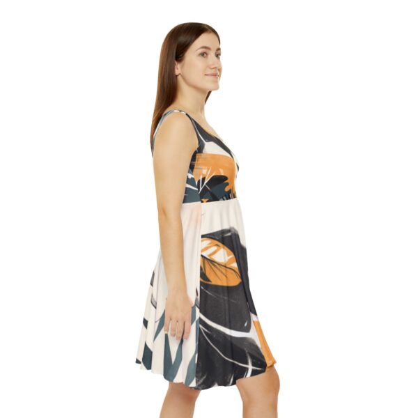 Boho Vogue-Inspired Tropical Gym Attire – Elegant Women’s Skater Dress