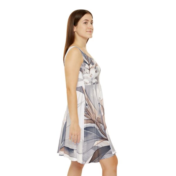 Boho Vogue-Inspired Neutral Tone Skater Dress – High Fashion Gym Look