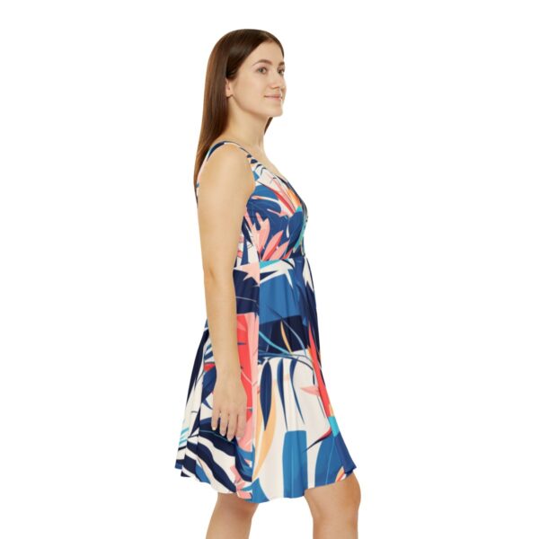 Boho Fusion Gym-Inspired Women’s Skater Dress – Pastel Tropical Elegance