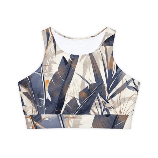Boho Edge Padded Sports Bra – Muted Neutrals, Seamless Design